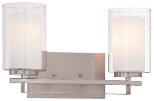 Parsons Studio 2-Light Bath Bar in Brushed Nickel & Etched White Glass