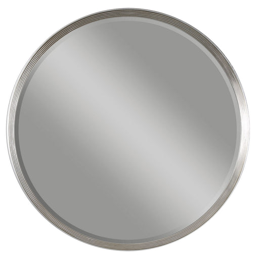 Uttermost's Serenza Round Silver Mirror Designed by Jim Parsons