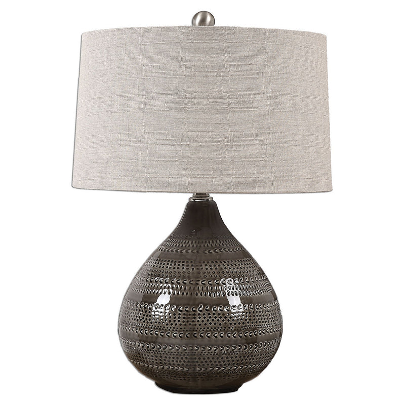 Uttermost's Batova Smoke Gray Lamp Designed by Jim Parsons