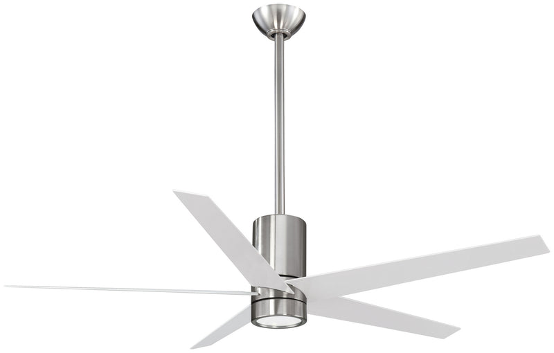 Symbio 56" Ceiling Fan in Brushed Nickel/White