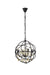 Geneva 4-Light Pendant in Dark Bronze with Golden Teak (Smoky) Royal Cut Crystal