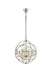 Geneva 4-Light Pendant in Polished Nickel with Golden Teak (Smoky) Royal Cut Crystal