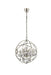 Geneva 4-Light Pendant in Polished Nickel with Silver Shade (Grey) Royal Cut Crystal