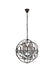 Geneva 5-Light Pendant in Dark Bronze with Silver Shade (Grey) Royal Cut Crystal