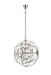 Geneva 5-Light Pendant in Polished Nickel with Clear Royal Cut Crystal