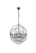 Geneva 6-Light Chandelier in Dark Bronze with Silver Shade (Grey) Royal Cut Crystal