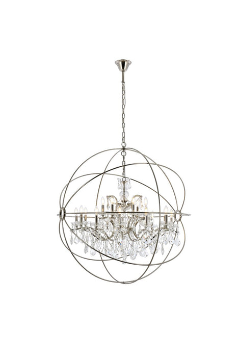 Geneva 18-Light Chandelier in Polished Nickel with Clear Royal Cut Crystal