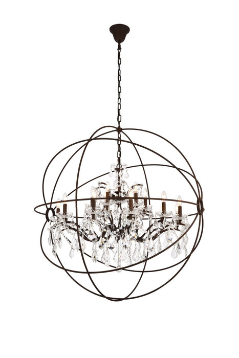 Geneva 18-Light Chandelier in Rustic Intent with Clear Royal Cut Crystal