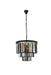 Sydney 9-Light Chandelier in Matte Black with Silver Shade (Grey) Royal Cut Crystal