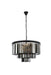 Sydney 9-Light Chandelier in Matte Black with Silver Shade (Grey) Royal Cut Crystal