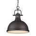 Duncan 1-Light Pendant with Chain in Rubbed Bronze