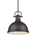 Duncan 1-Light Pendant with Rod in Rubbed Bronze