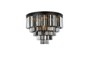 Sydney 17-Light Flush Mount in Matte Black with Silver Shade (Grey) Royal Cut Crystal