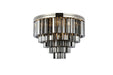 Sydney 17-Light Flush Mount in Polished Nickel with Silver Shade (Grey) Royal Cut Crystal