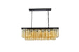 Sydney 12-Light Chandelier in Matte Black with Golden Teak (Smoky) Royal Cut Crystal