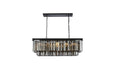 Sydney 12-Light Chandelier in Matte Black with Silver Shade (Grey) Royal Cut Crystal