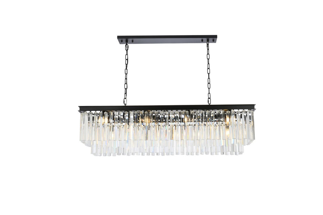 Sydney 12-Light Chandelier in Matte Black with Clear Royal Cut Crystal