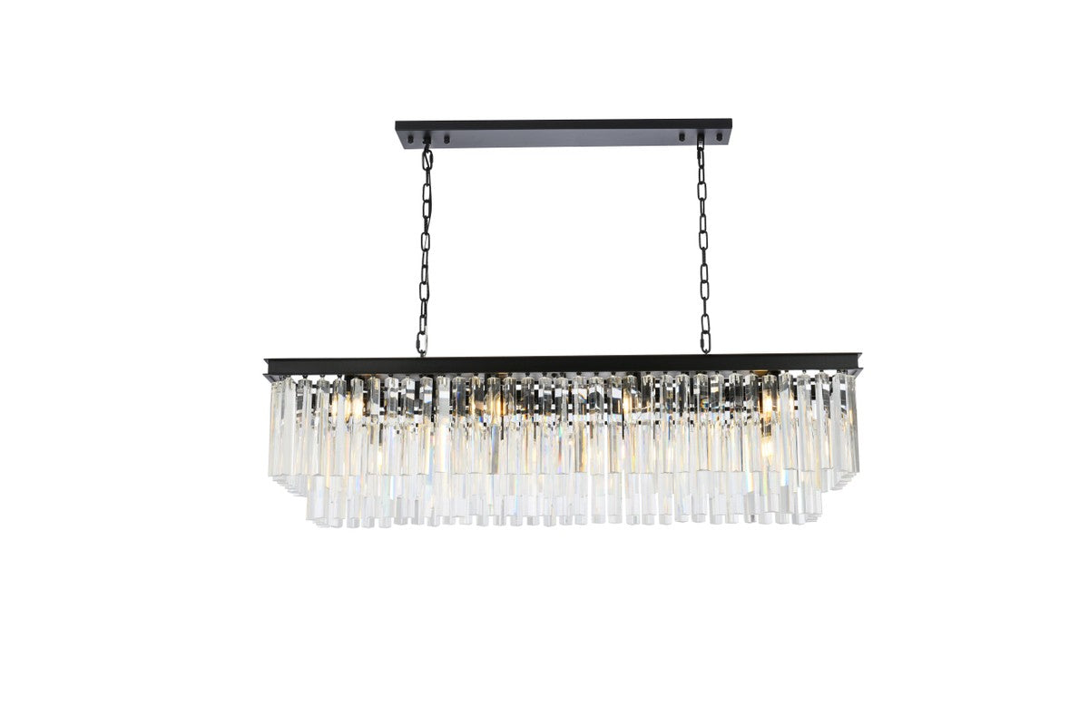 Sydney 12-Light Chandelier in Matte Black with Clear Royal Cut Crystal