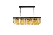 Sydney 12-Light Chandelier in Matte Black with Golden Teak (Smoky) Royal Cut Crystal