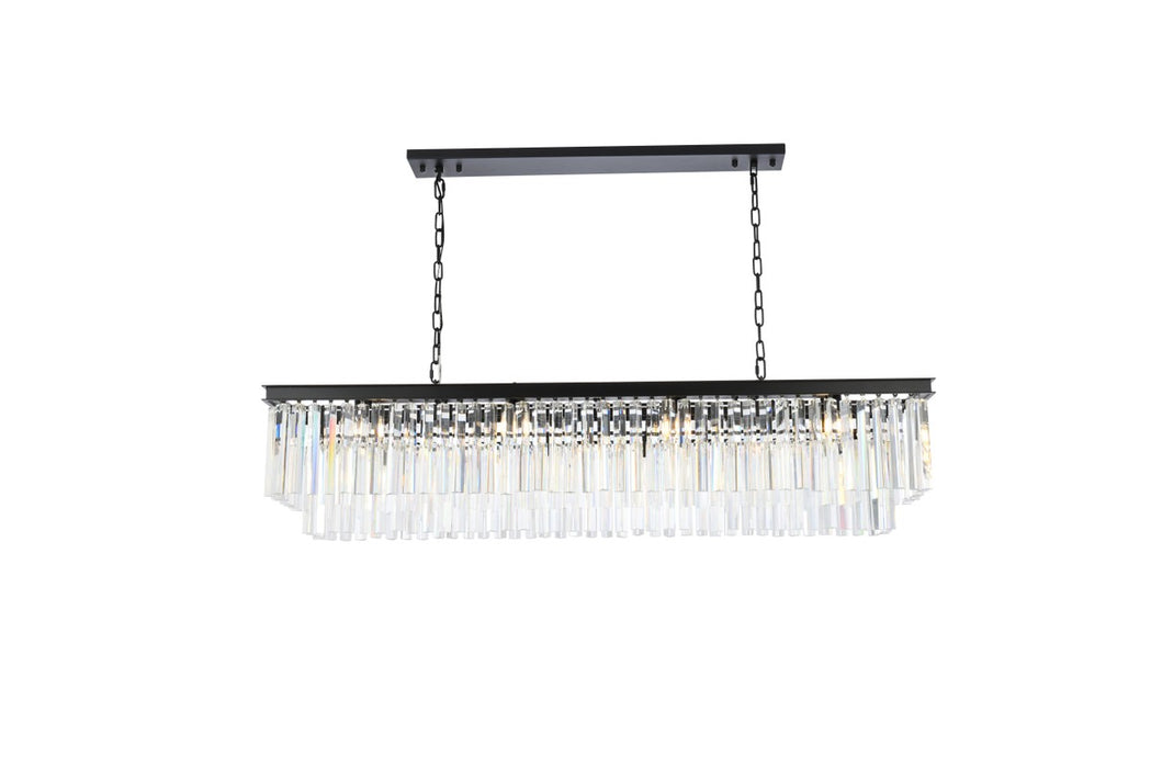 Sydney 12-Light Chandelier in Matte Black with Clear Royal Cut Crystal