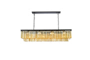 Sydney 12-Light Chandelier in Matte Black with Golden Teak (Smoky) Royal Cut Crystal