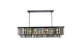Sydney 12-Light Chandelier in Matte Black with Silver Shade (Grey) Royal Cut Crystal