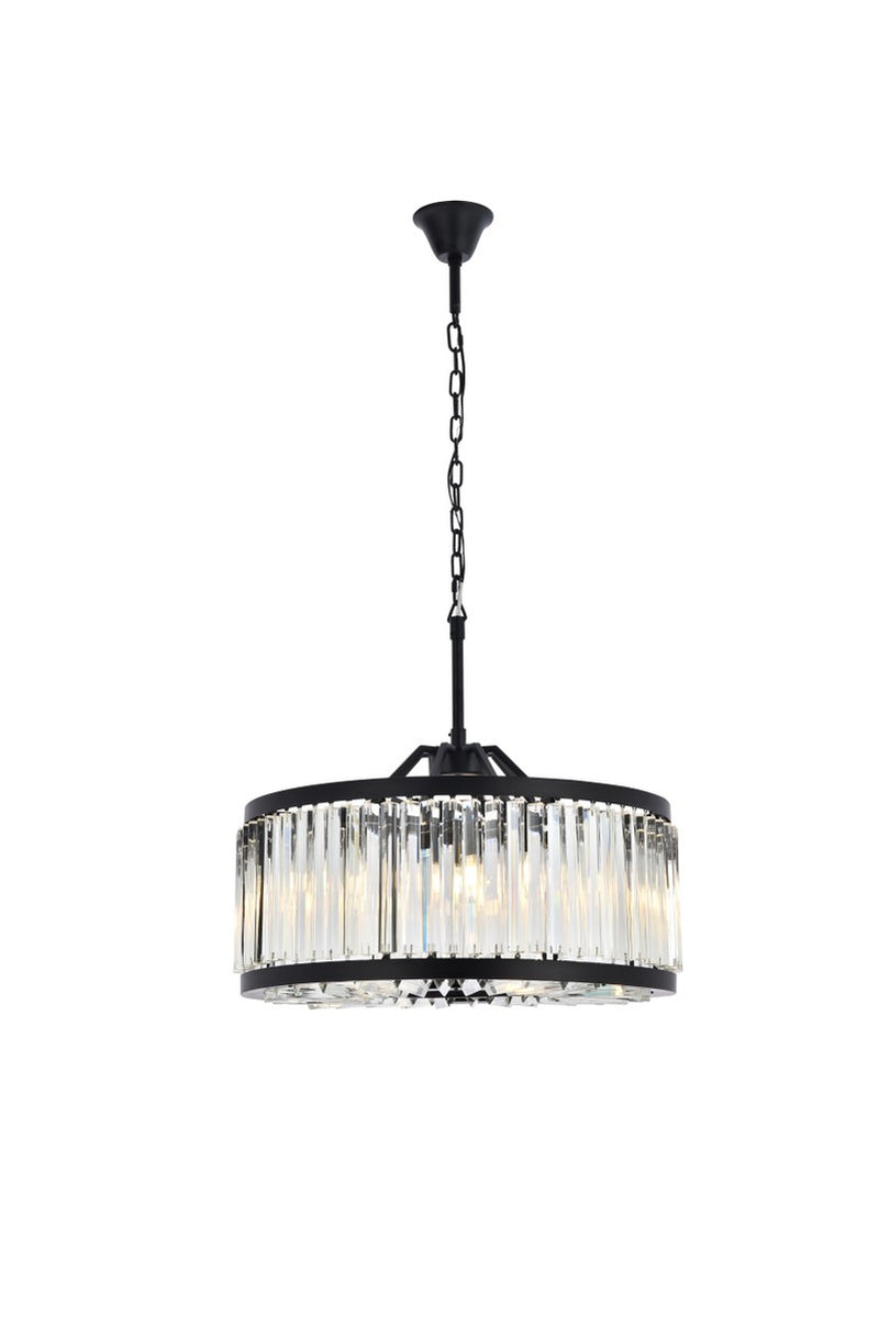 Chelsea 8-Light Chandelier in Matte Black with Clear Royal Cut Crystal