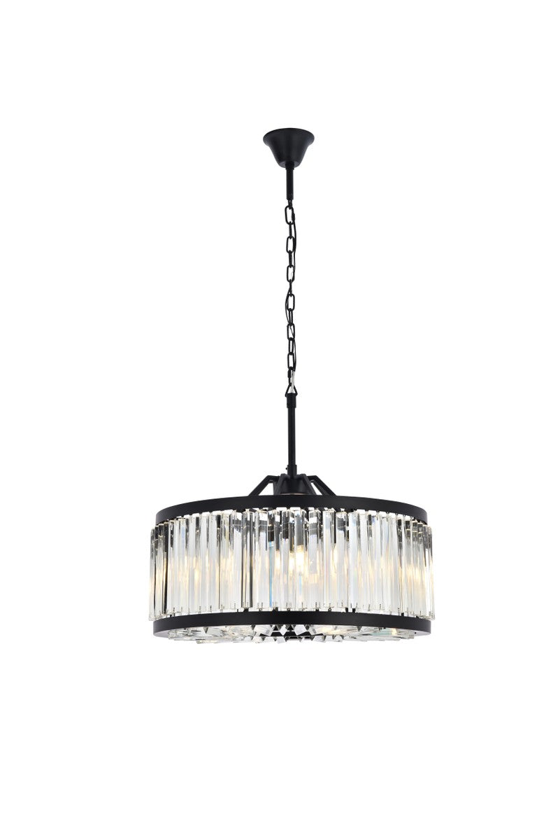 Chelsea 8-Light Chandelier in Matte Black with Clear Royal Cut Crystal