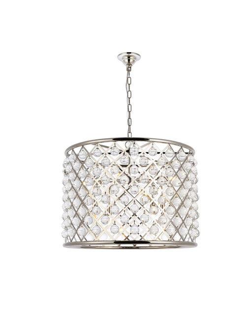 Madison 8-Light Chandelier in Polished Nickel with Clear Royal Cut Crystal