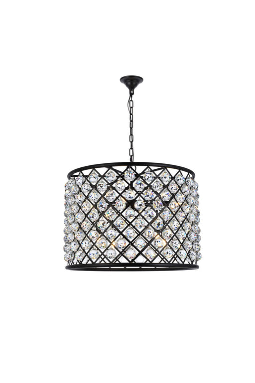 Madison 8-Light Chandelier in Matte Black with Clear Royal Cut Crystal