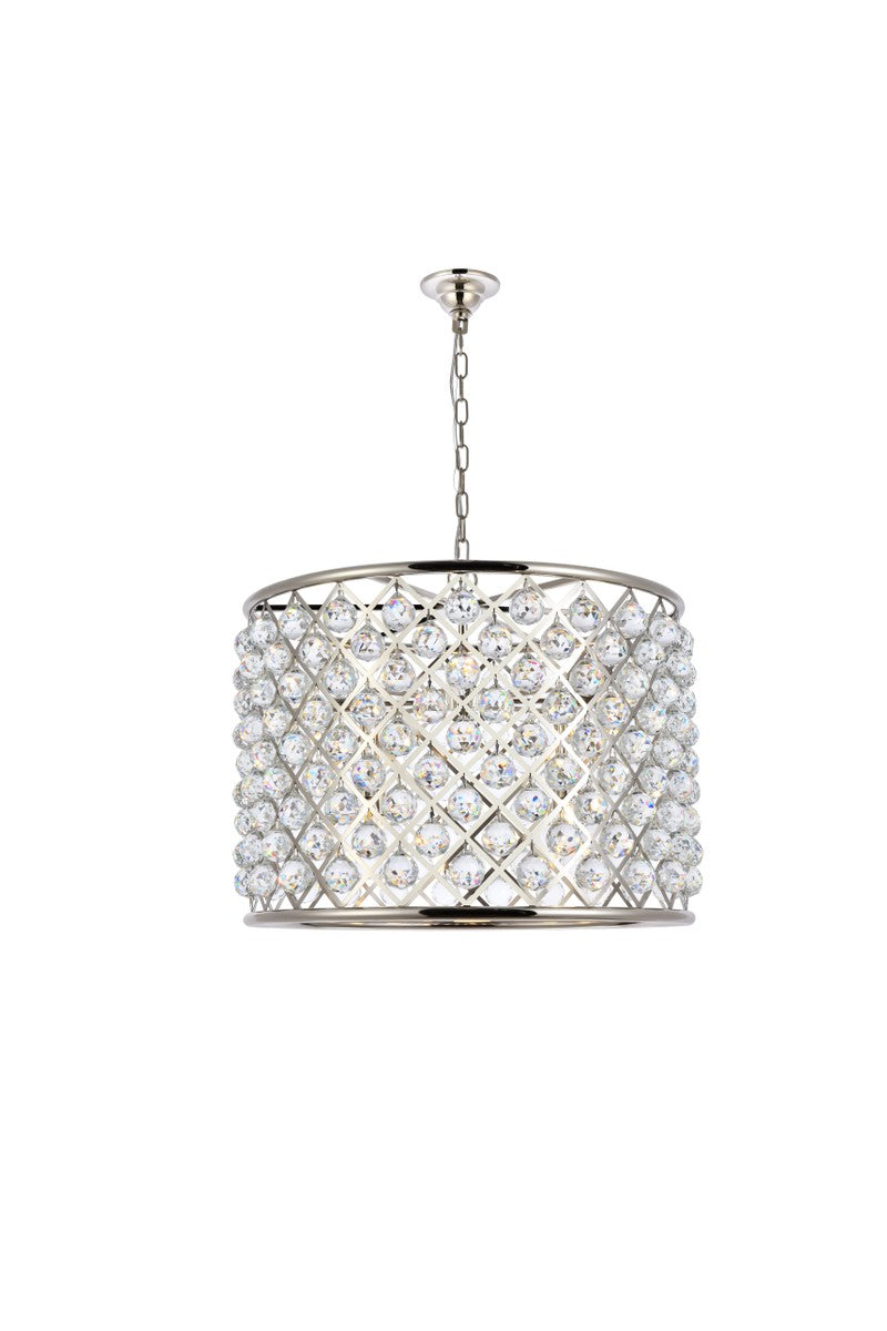 Madison 8-Light Chandelier in Polished Nickel with Clear Royal Cut Crystal
