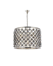 Madison 8-Light Chandelier in Polished Nickel with Silver Shade (Grey) Royal Cut Crystal