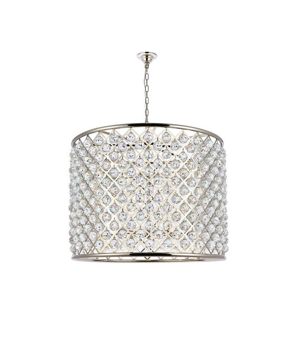 Madison 12-Light Chandelier in Polished Nickel with Clear Royal Cut Crystal