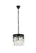 Sydney 3-Light Pendant in Matte Black with Clear Royal Cut Crystal