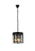 Sydney 3-Light Pendant in Matte Black with Silver Shade (Grey) Royal Cut Crystal