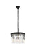 Sydney 3-Light Pendant in Matte Black with Clear Royal Cut Crystal