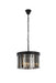 Sydney 3-Light Pendant in Matte Black with Silver Shade (Grey) Royal Cut Crystal