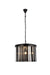 Sydney 6-Light Pendant in Matte Black with Silver Shade (Grey) Royal Cut Crystal