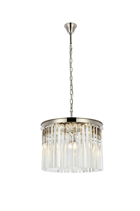 Sydney 6-Light Pendant in Polished Nickel with Clear Royal Cut Crystal