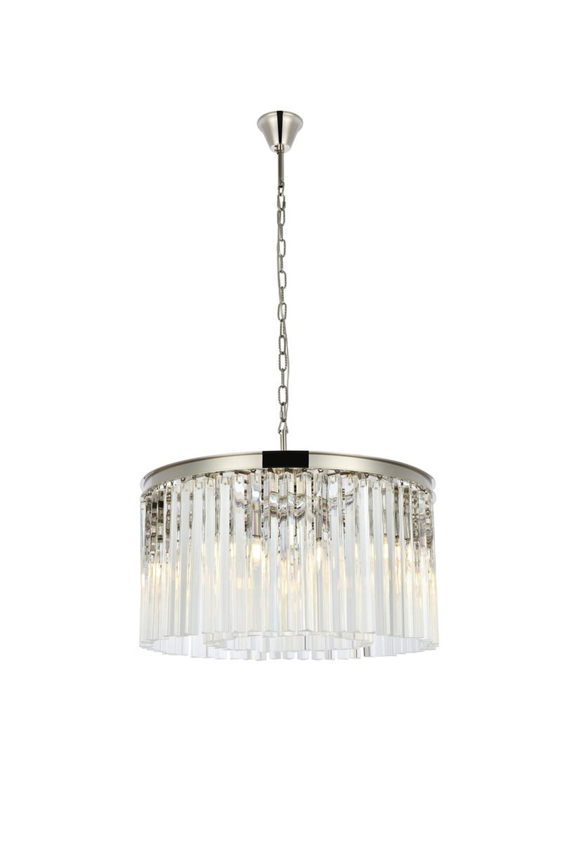 Sydney 8-Light Chandelier in Polished Nickel with Clear Royal Cut Crystal