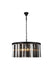 Sydney 8-Light Chandelier in Matte Black with Silver Shade (Grey) Royal Cut Crystal