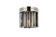 Sydney 3-Light Flush Mount in Polished Nickel with Silver Shade (Grey) Royal Cut Crystal