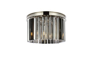 Sydney 3-Light Flush Mount in Polished Nickel with Silver Shade (Grey) Royal Cut Crystal