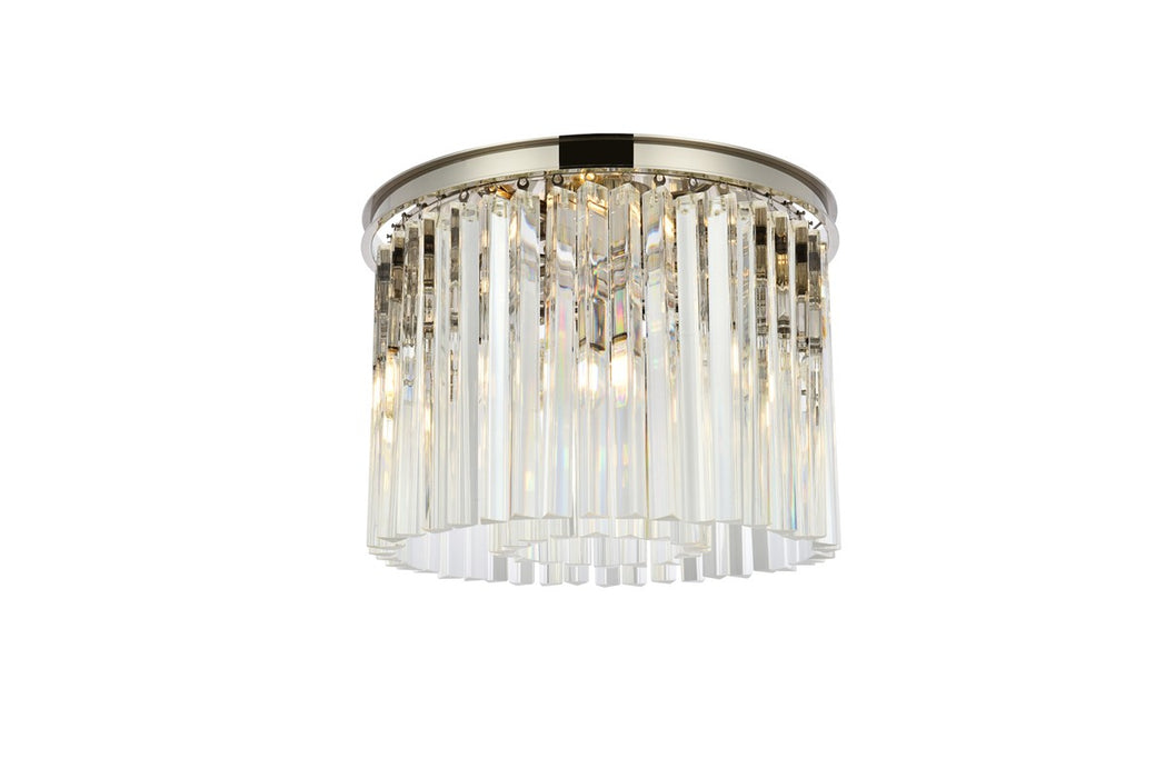 Sydney 6-Light Flush Mount in Polished Nickel with Clear Royal Cut Crystal