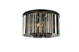 Sydney 8-Light Flush Mount in Matte Black with Silver Shade (Grey) Royal Cut Crystal