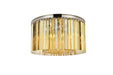Sydney 8-Light Flush Mount in Polished Nickel with Golden Teak (Smoky) Royal Cut Crystal