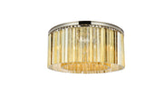 Sydney 8-Light Flush Mount in Polished Nickel with Golden Teak (Smoky) Royal Cut Crystal
