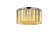 Sydney 8-Light Flush Mount in Polished Nickel with Golden Teak (Smoky) Royal Cut Crystal