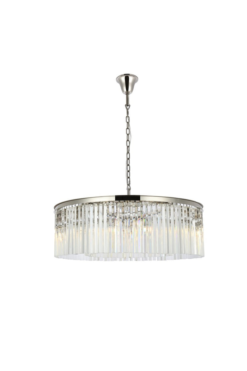 Sydney 10-Light Chandelier in Polished Nickel with Clear Royal Cut Crystal