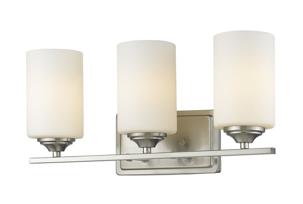 Bordeaux 3 Light Vanity in Brushed Nickel